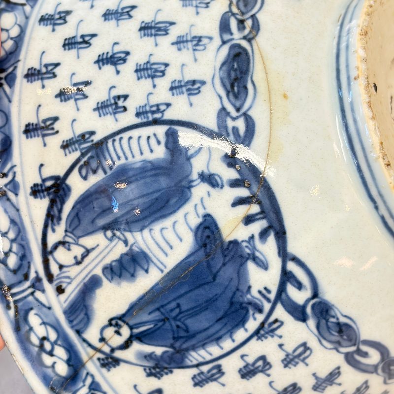 A Chinese blue and white 'Shoulao and Eight Immortals' bowl - 图22