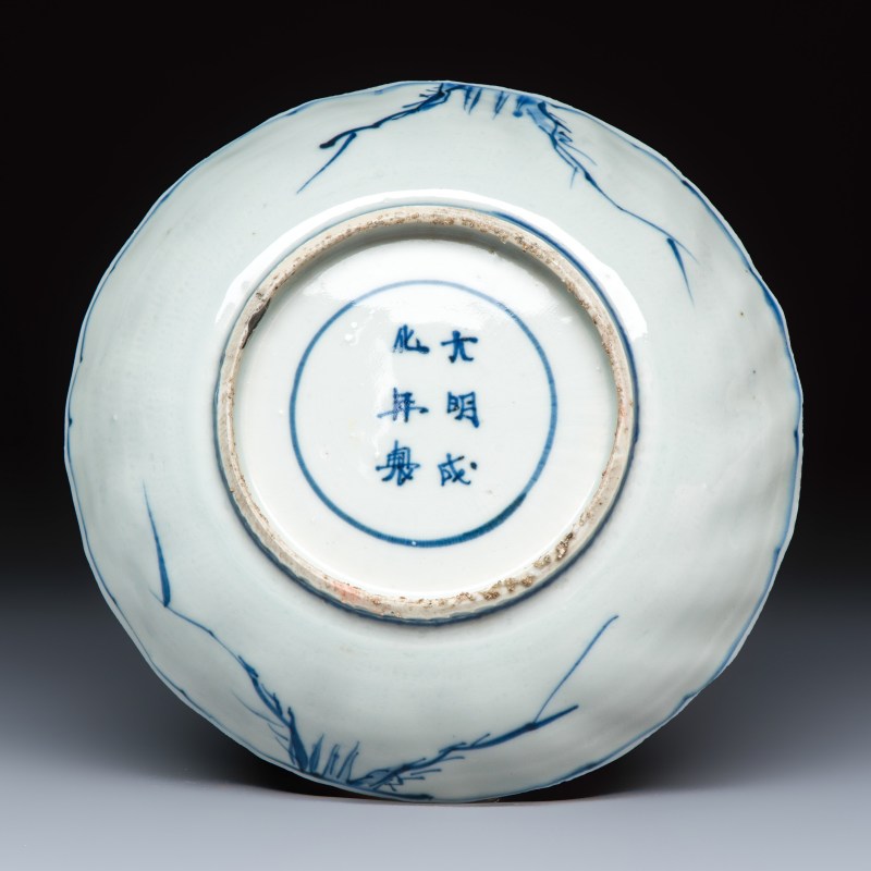 Six Chinese blue and white Ko-sometsuke 'Crane' plates for the Japanese market - 图9