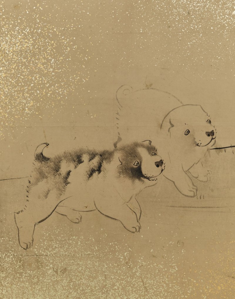 Nagasawa Rosetsu (1754-1799), Dogs and puppies, Edo period, late 18th century | 長沢蘆雪　群犬図屏風　江戸時代中期　18世紀後半 - 图4