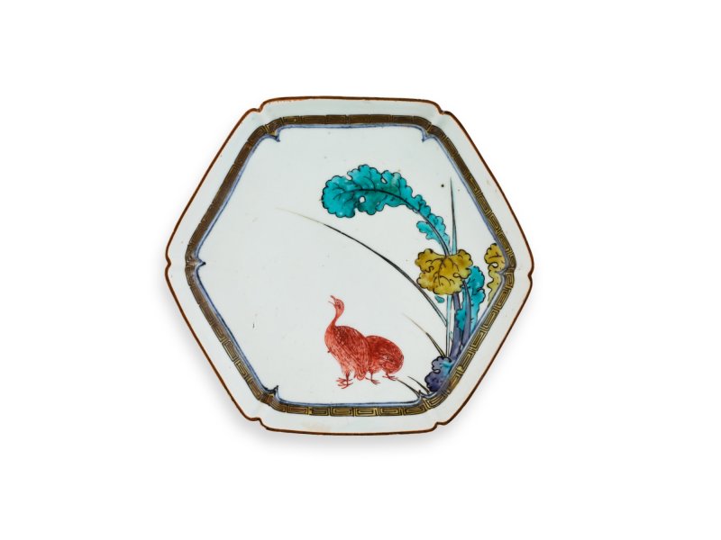 A set of ten porcelain dishes, Ko-Kutani type, Hizen, Edo period, mid-17th century | 色絵鶉図六角皿　十枚　肥前　古九谷様式　江戸時代前期　1640～50年代 - 图5