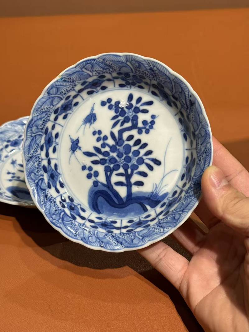 清康熙 青花花卉盘一对 - 图5