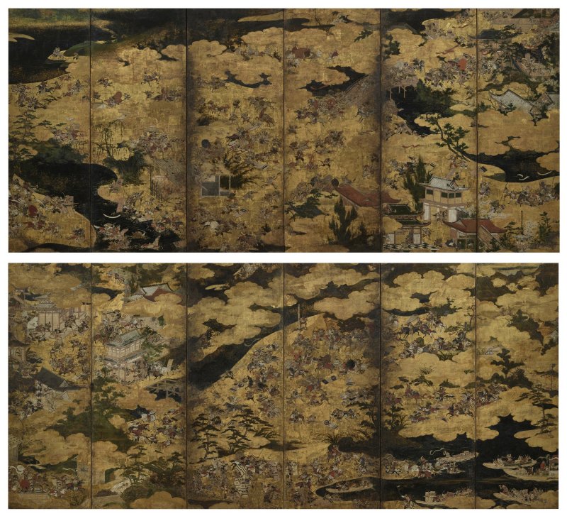 Anonymous, Battles of the Genpei War, Momoyama – Edo period, late 16th – early 17th century | 源平合戦図屏風　桃山～江戸時代初期　16世紀後半～17世紀初頭