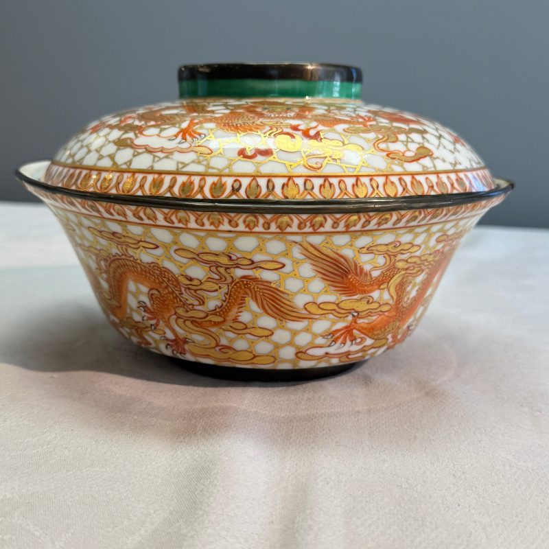 A Chinese Bencharong 'Dragons' bowl and cover for the Thai market - 图11