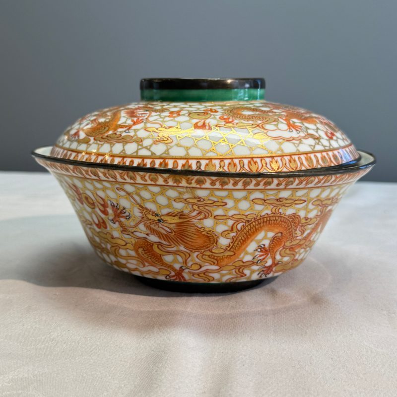 A Chinese Bencharong 'Dragons' bowl and cover for the Thai market - 图10
