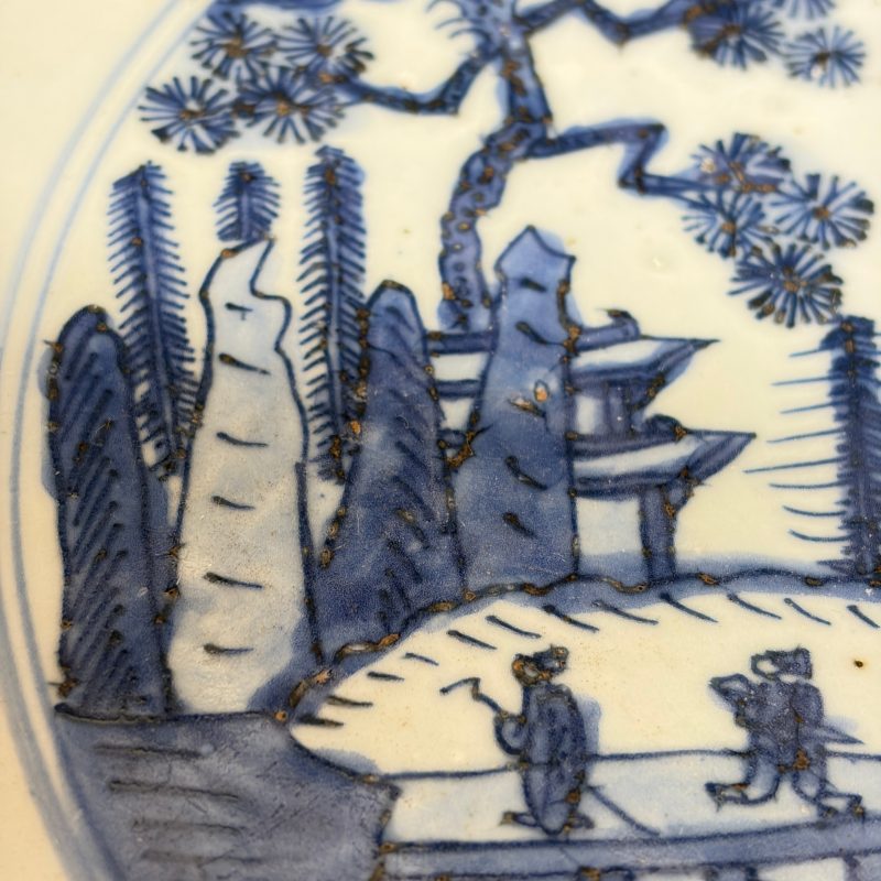 A Chinese blue and white 'Mountainous Landscape' dish - 图9