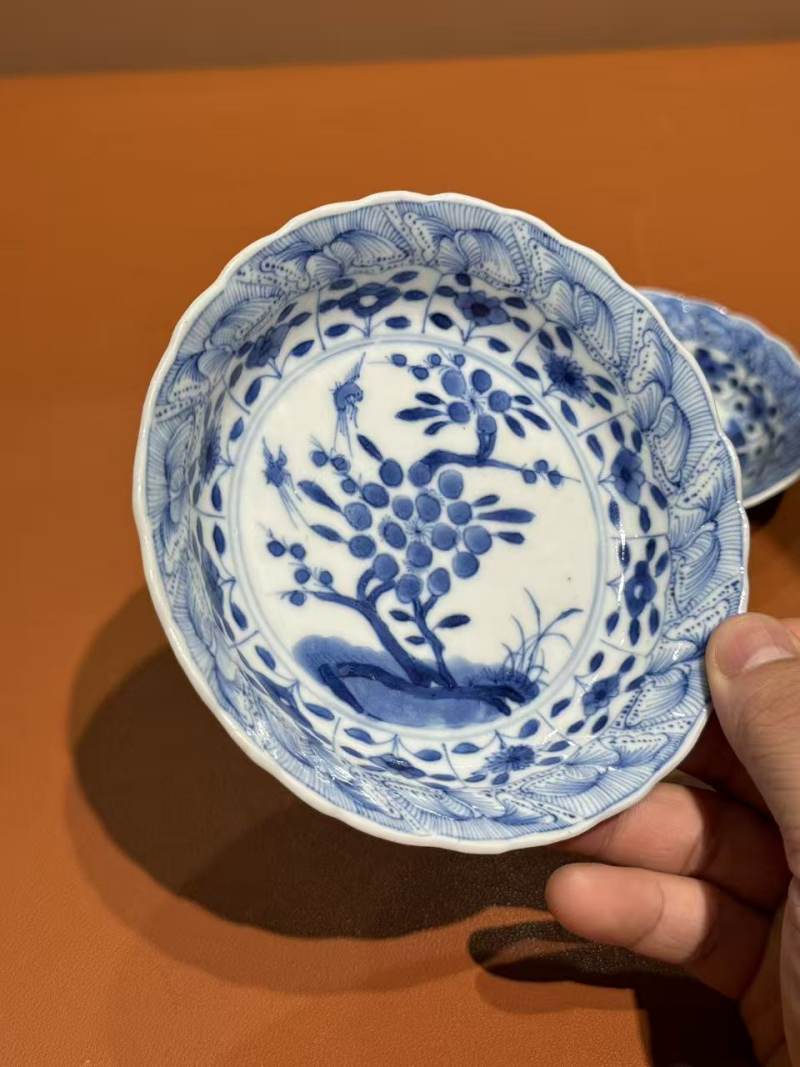 清康熙 青花花卉盘一对 - 图6