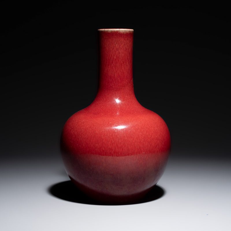 A Chinese copper-red-glazed bottle vase - 图4