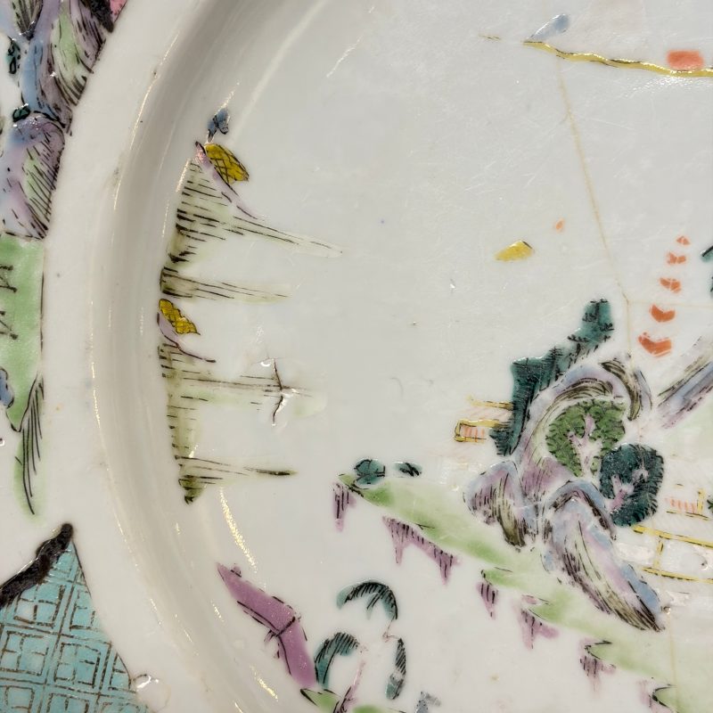 A collection of 13 Chinese famille rose 'Landscape' plates and dishes - 图122