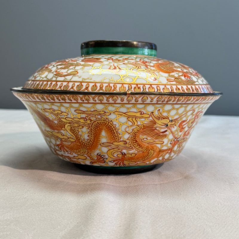 A Chinese Bencharong 'Dragons' bowl and cover for the Thai market - 图12