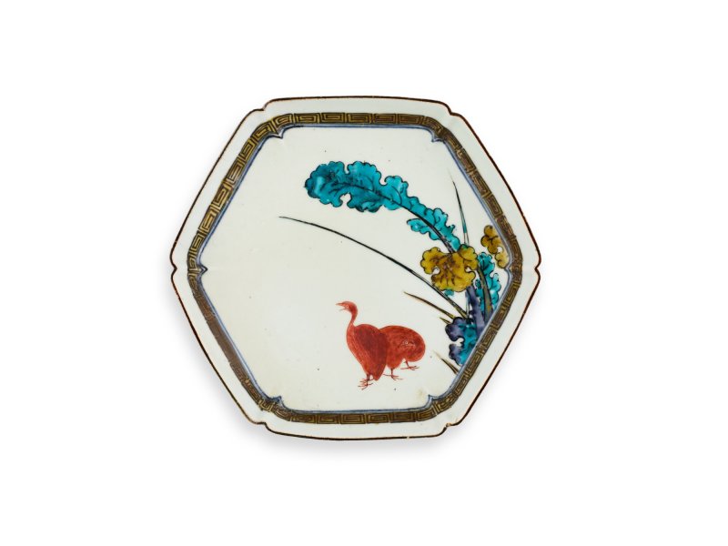A set of ten porcelain dishes, Ko-Kutani type, Hizen, Edo period, mid-17th century | 色絵鶉図六角皿　十枚　肥前　古九谷様式　江戸時代前期　1640～50年代 - 图6