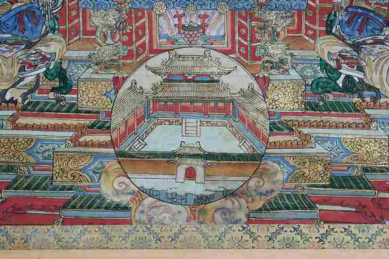 佛像 | A large Chinese Buddhist hanging scroll depicting Amitābha Buddha, 佛像 - 图6