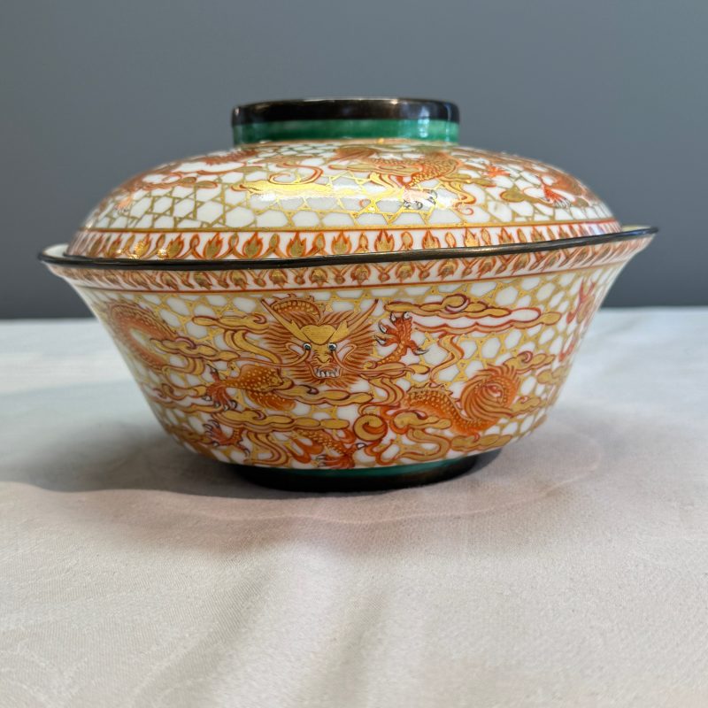 A Chinese Bencharong 'Dragons' bowl and cover for the Thai market - 图14