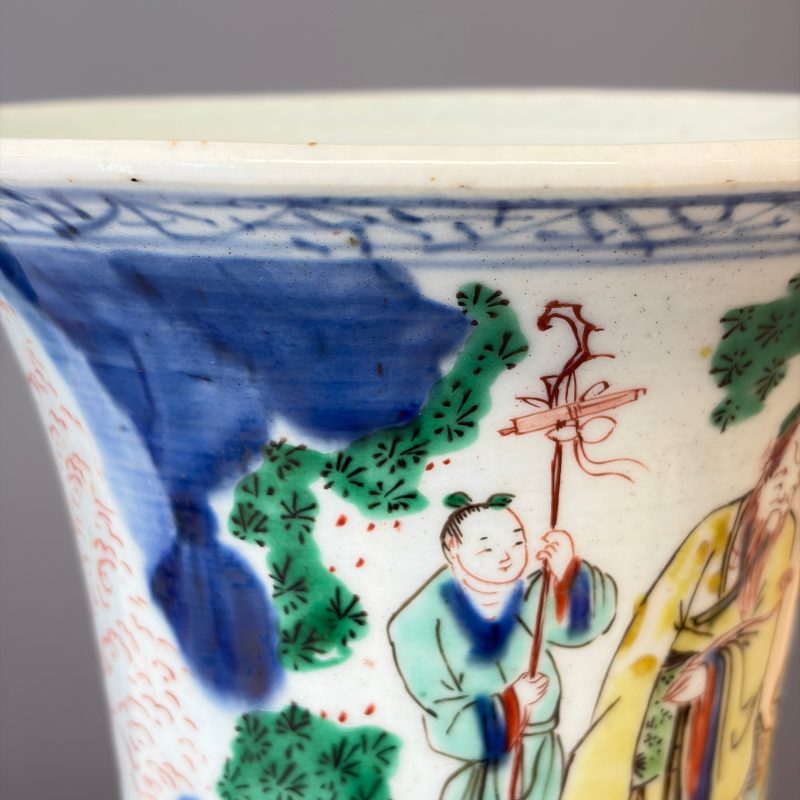 A Chinese wucai 'Gu' vase with Sanxing design - 图19