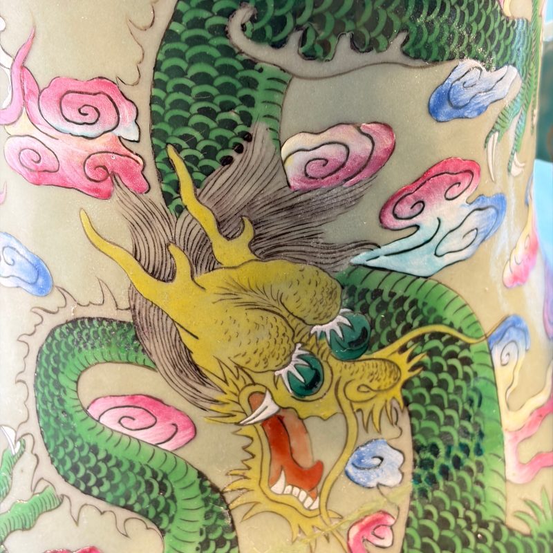 A large Chinese famille rose celadon-ground 'Dragon' vase - 图16