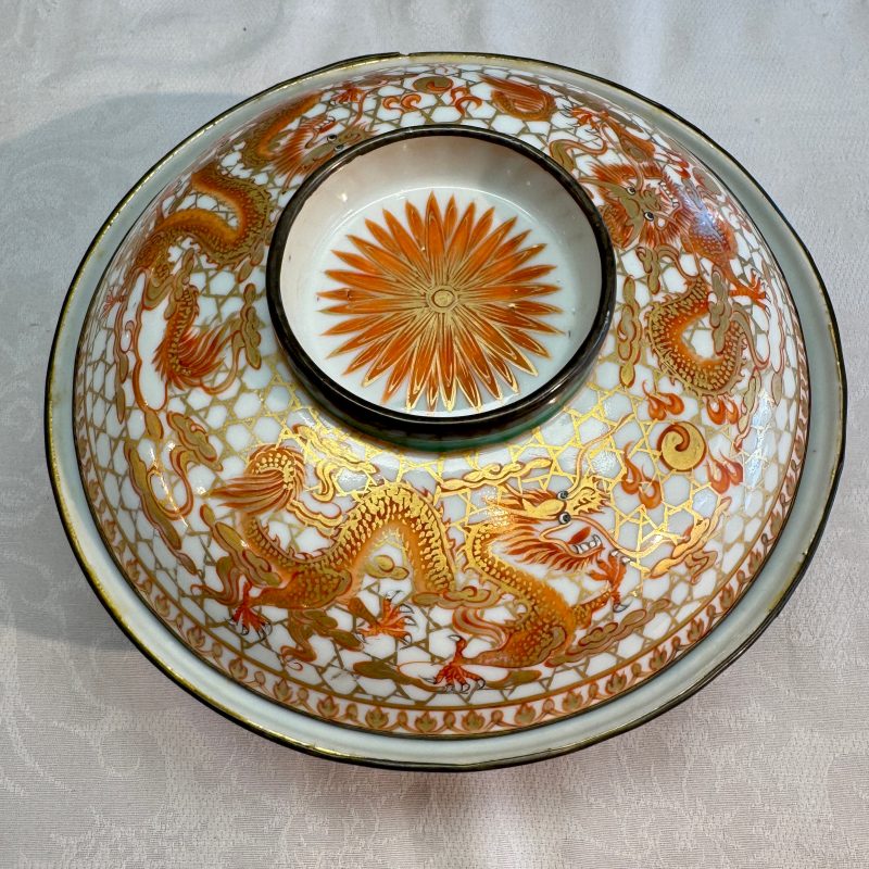 A Chinese Bencharong 'Dragons' bowl and cover for the Thai market - 图16