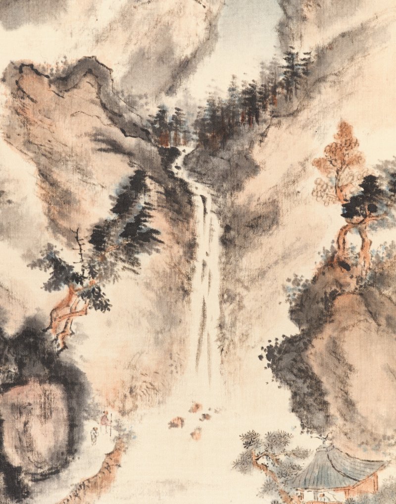 Aoki Mokubei (1767–1833), Mountain landscape,  Edo period, dated Kinoe saru chushu Kansuiro-chu ni oite egaku (Painted at the Kansuiro Pavilion in the 8th month in the Year of the Wood Monkey [1824]) | 青木木米　山水図　江戸時代　甲申仲秋書於鑑水楼中木米 - 图3
