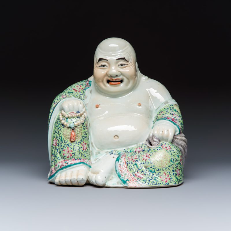 A Chinese famille rose Milefo Buddha - 图2