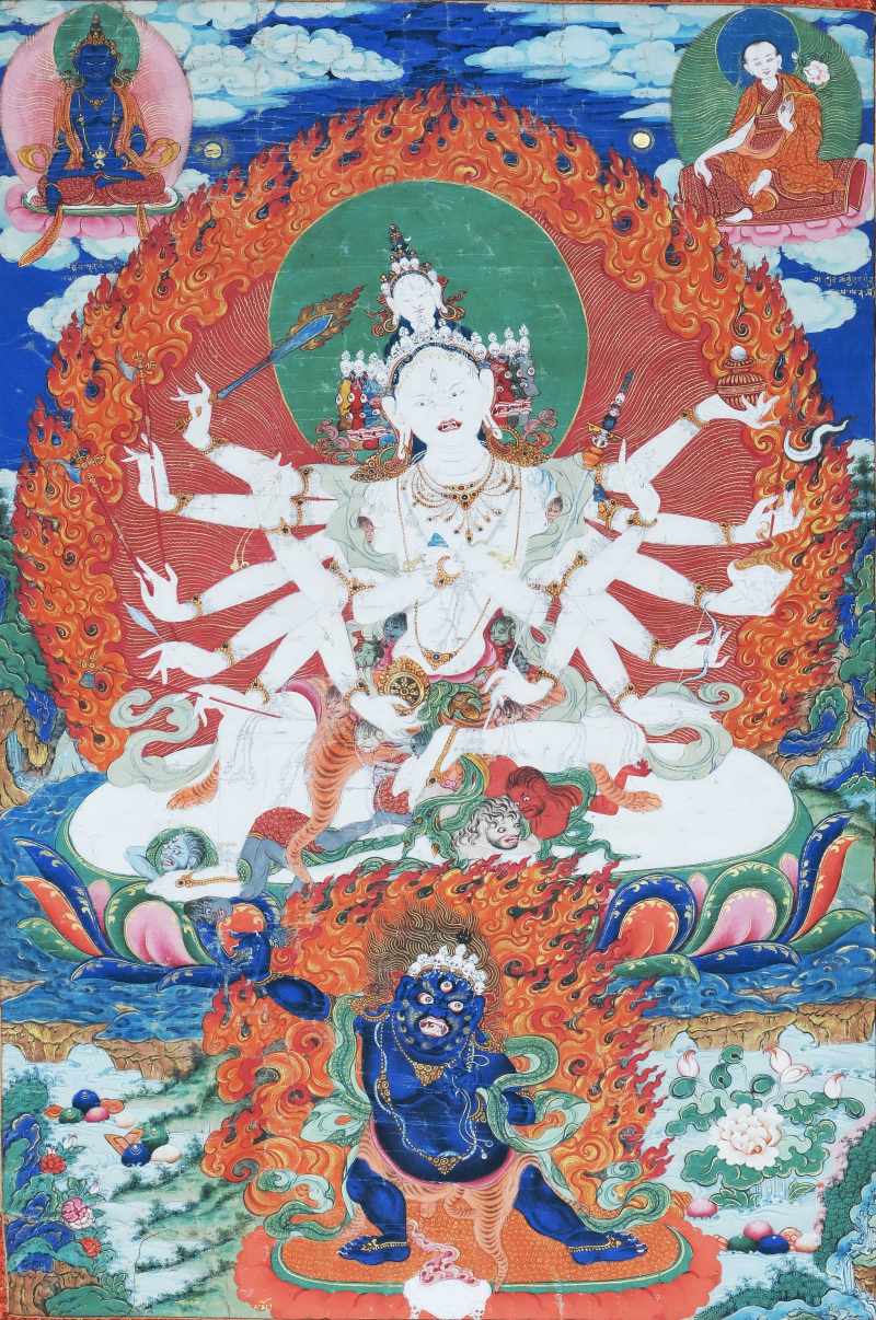 A Thangka of Sahasrabhūja Avalokiteśvara with Mahākāla - 图2