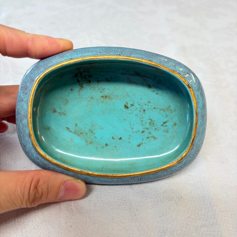 A Chinese robin’s egg-glazed 'Chilong' square brush pot and a brush washer - 图13