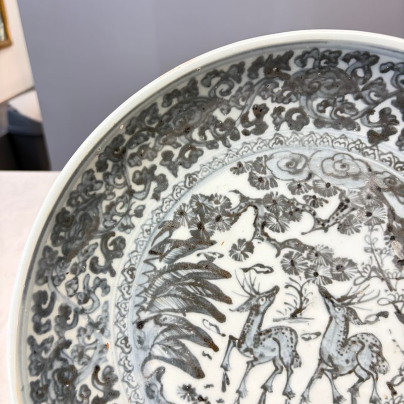 A Chinese blue and white 'Deer' dish - 图4