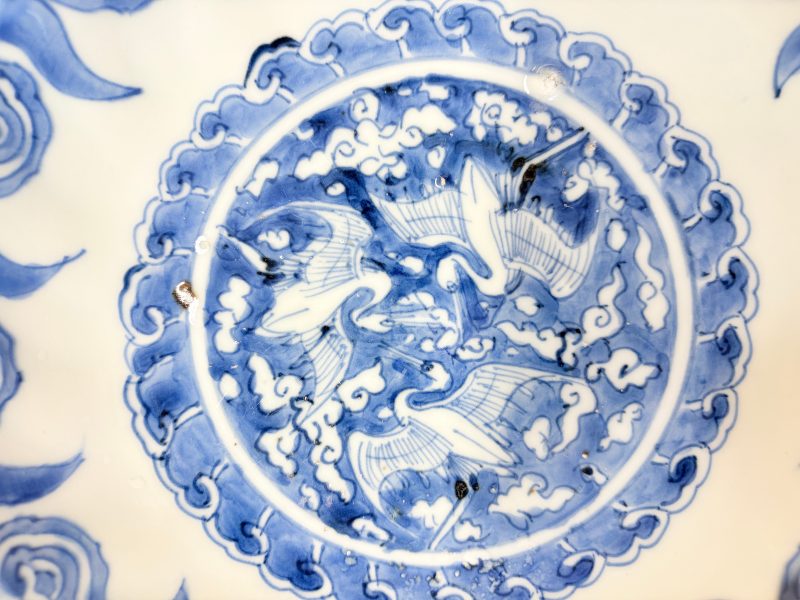 Six Chinese blue and white Ko-sometsuke 'Crane' plates for the Japanese market - 图16