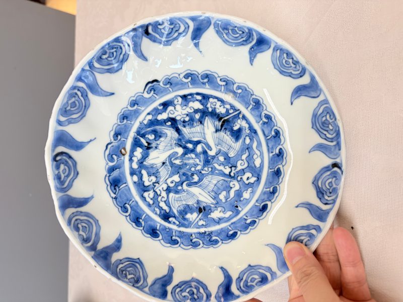 Six Chinese blue and white Ko-sometsuke 'Crane' plates for the Japanese market - 图15