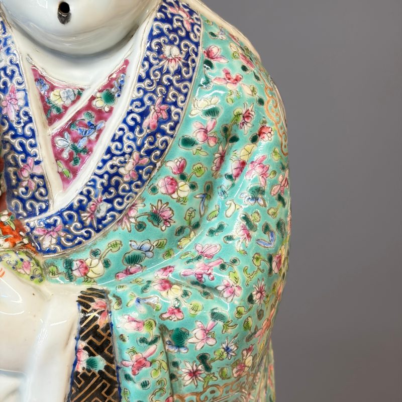 A large Chinese famille rose figure of Fu Xing - 图12