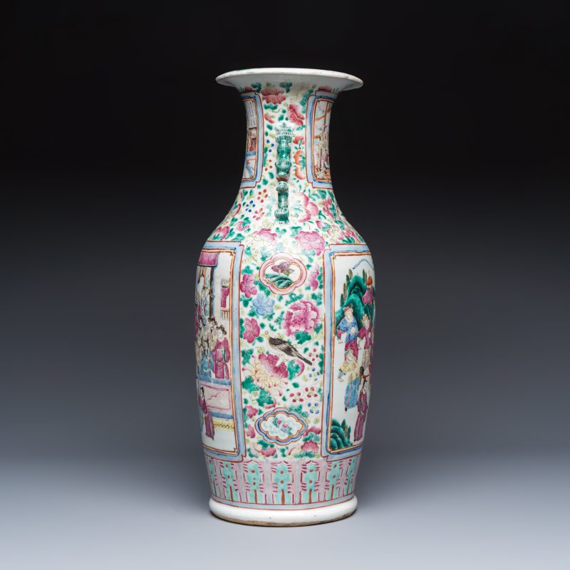 A Chinese famille rose vase with narrative design - 图4