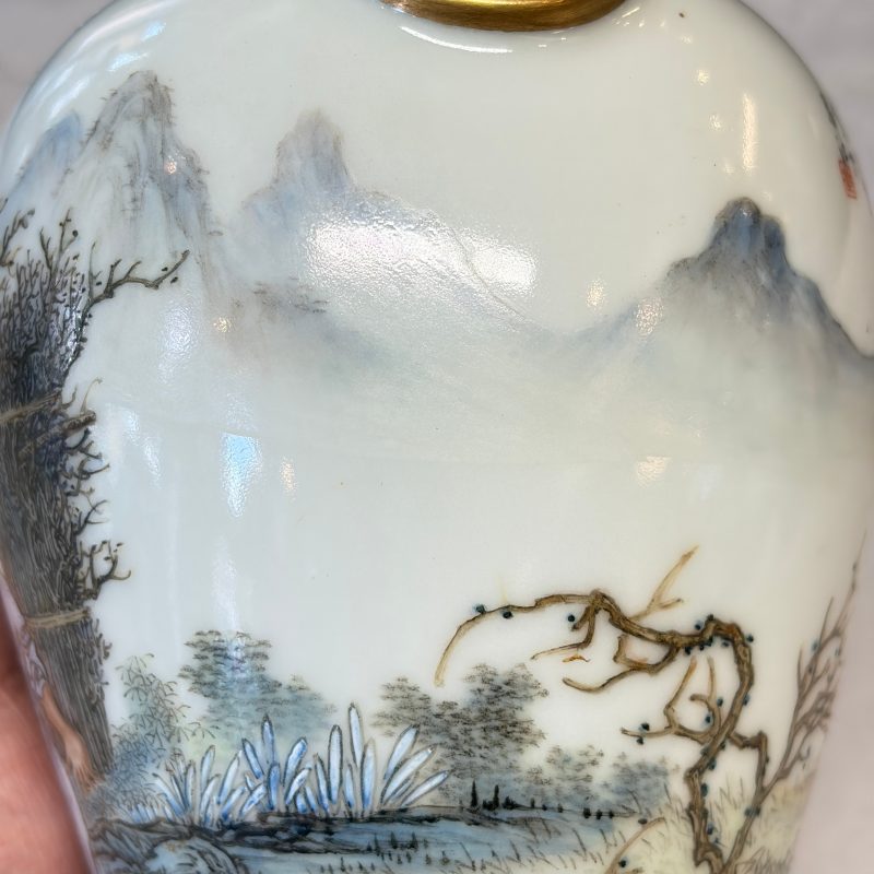 漁樵耕讀 | A set of four Chinese famille rose 'Yu Qiao Geng Du 漁樵耕讀' vases - 图14