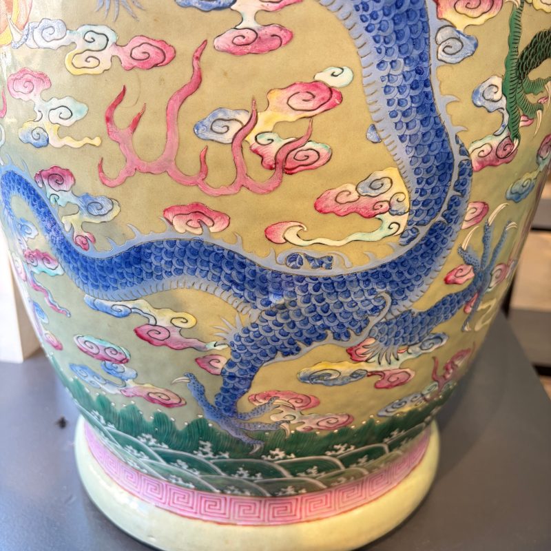 A large Chinese famille rose celadon-ground 'Dragon' vase - 图18