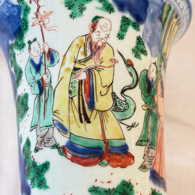 A Chinese wucai 'Gu' vase with Sanxing design - 图25