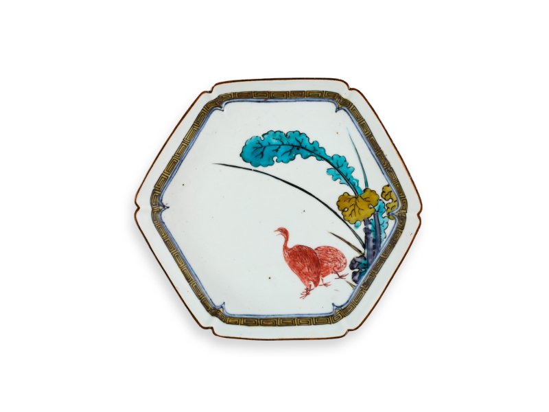 A set of ten porcelain dishes, Ko-Kutani type, Hizen, Edo period, mid-17th century | 色絵鶉図六角皿　十枚　肥前　古九谷様式　江戸時代前期　1640～50年代 - 图7