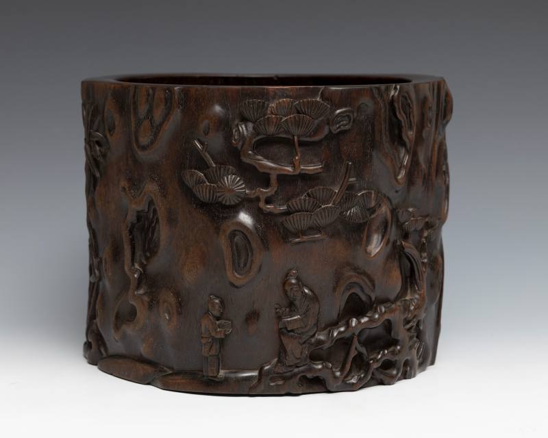 A zitan tree-trunk-form scroll pot - 图3