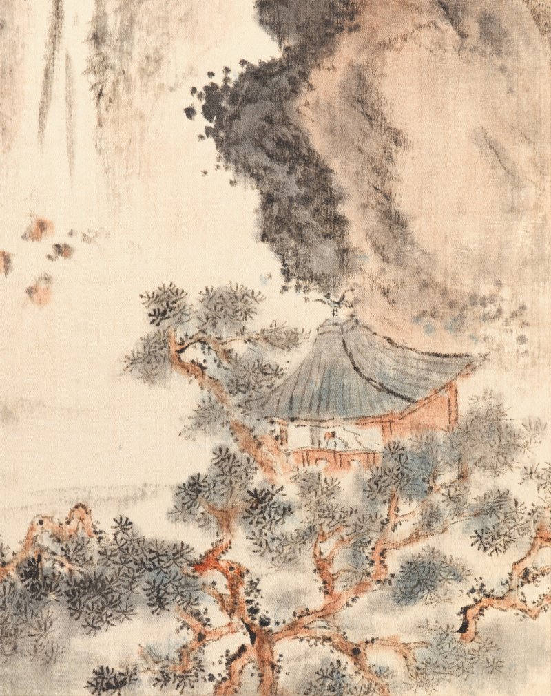 Aoki Mokubei (1767–1833), Mountain landscape,  Edo period, dated Kinoe saru chushu Kansuiro-chu ni oite egaku (Painted at the Kansuiro Pavilion in the 8th month in the Year of the Wood Monkey [1824]) | 青木木米　山水図　江戸時代　甲申仲秋書於鑑水楼中木米 - 图4