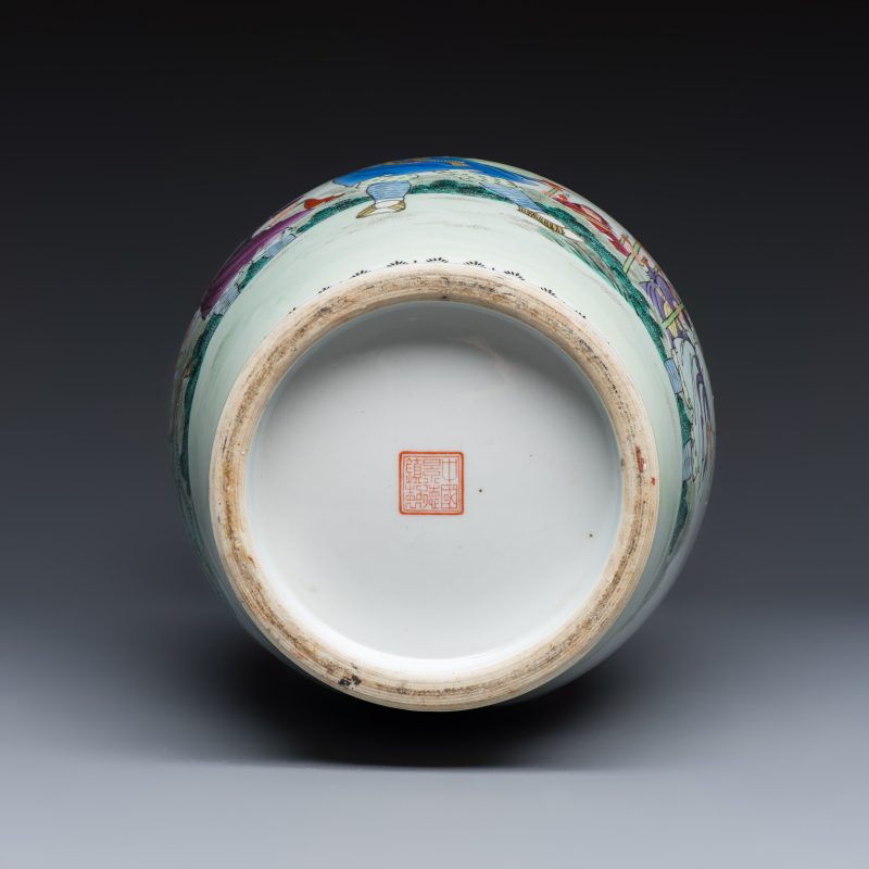 金田起義 | A Chinese polychrome-decorated ‘Jintian Uprising 金田起義’ vase - 图6