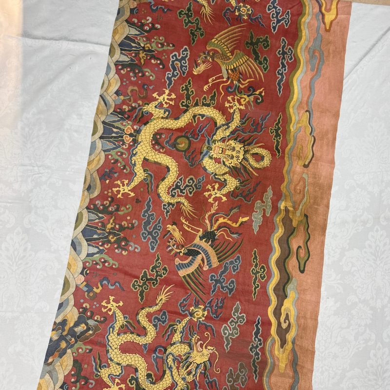 A Chinese kesi silk 'Dragons and Phoenixes' panel - 图3
