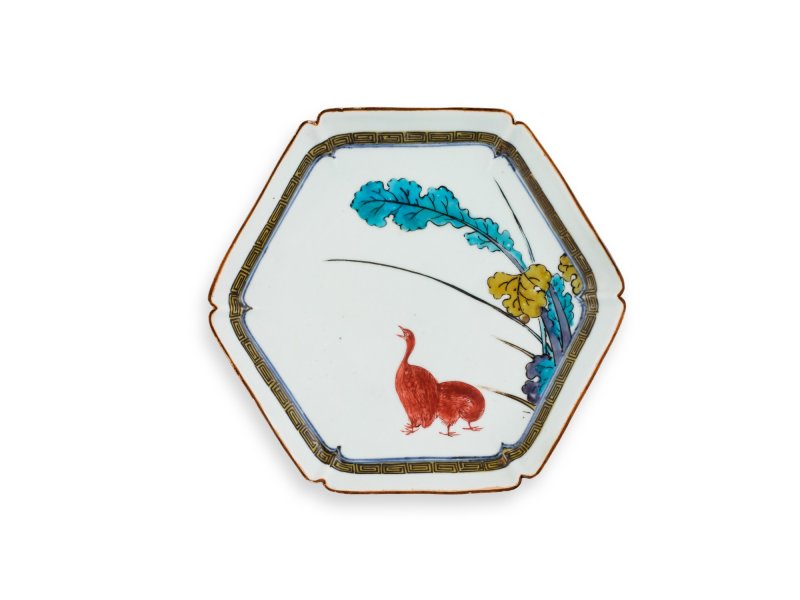 A set of ten porcelain dishes, Ko-Kutani type, Hizen, Edo period, mid-17th century | 色絵鶉図六角皿　十枚　肥前　古九谷様式　江戸時代前期　1640～50年代 - 图8