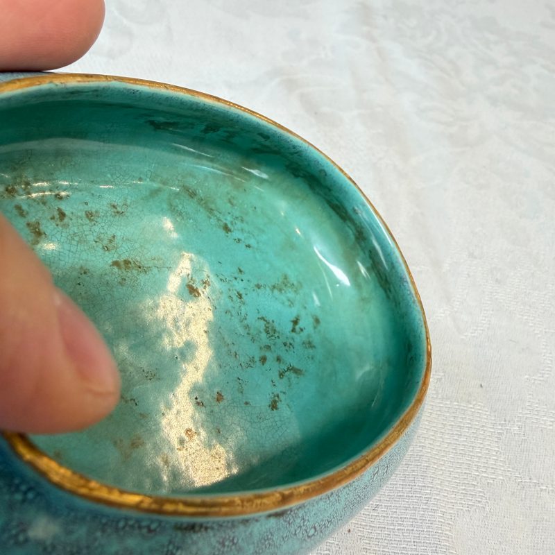 A Chinese robin’s egg-glazed 'Chilong' square brush pot and a brush washer - 图14