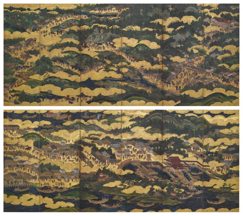 Anonymous, Kurama and Itsukushima, Edo period, 17th century | 鞍馬厳島図屏風　江戸時代初期　17世紀