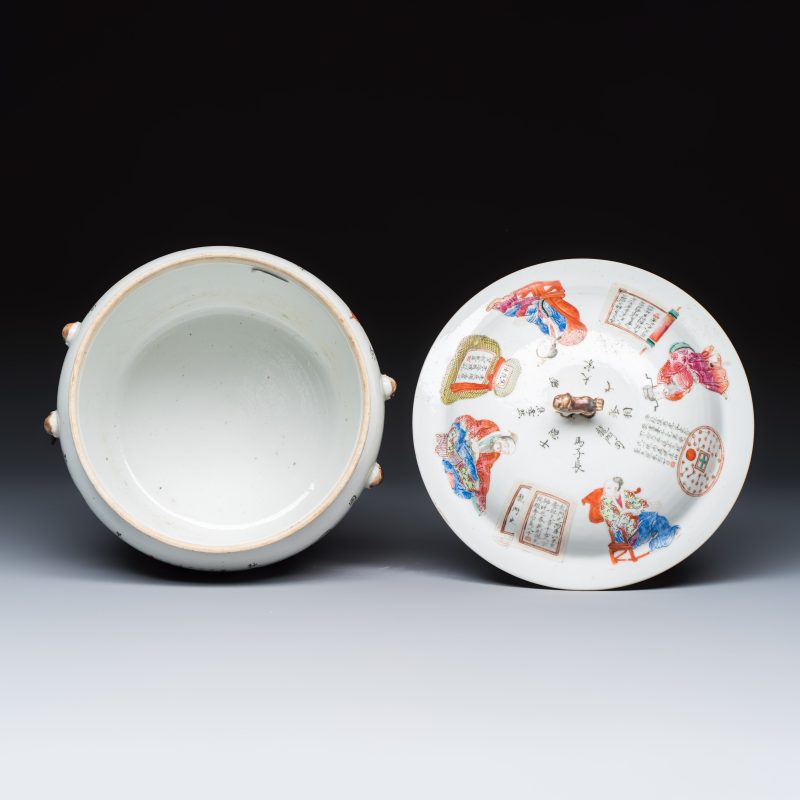 A rare Chinese famille rose 'Wu Shuang Pu' 'Kamcheng' jar and cover - 图5