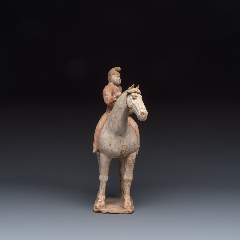 Two Chinese painted pottery 'Horserider' groups - 图11