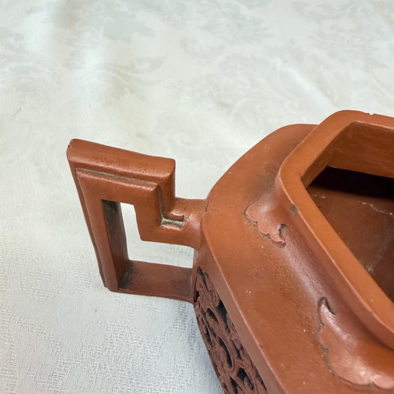 A Chinese Yixing stoneware openworked double-walled teapot and cover with floral design - 图14