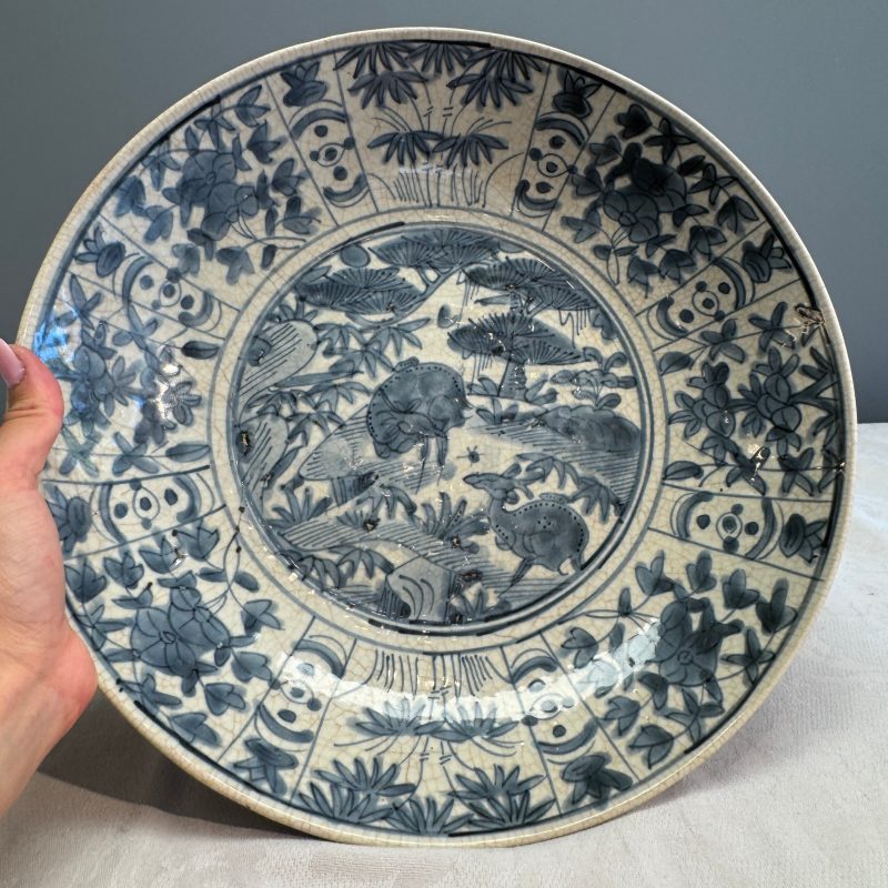 A Chinese blue and white Swatow 'Deer' dish - 图3
