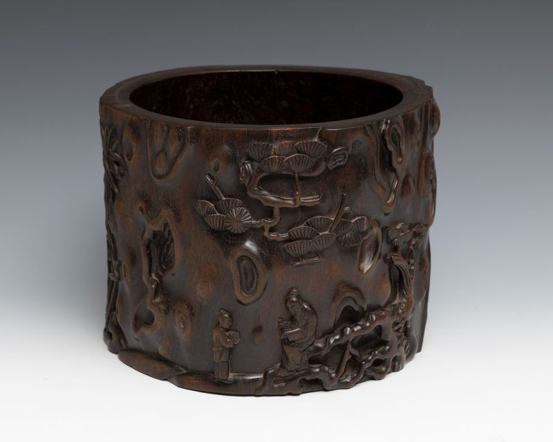 A zitan tree-trunk-form scroll pot - 图4