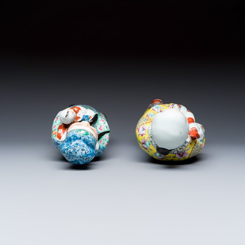 Two Chinese famille rose figures of star gods - 图6