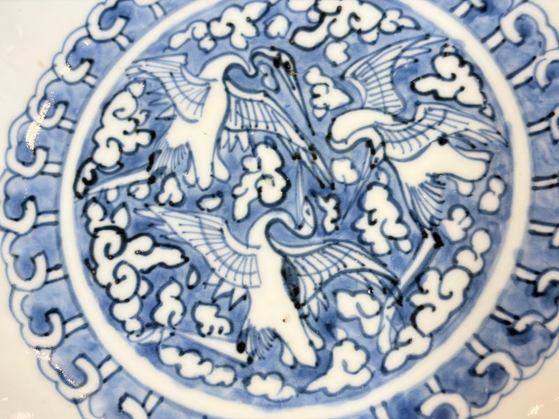 Six Chinese blue and white Ko-sometsuke 'Crane' plates for the Japanese market - 图33