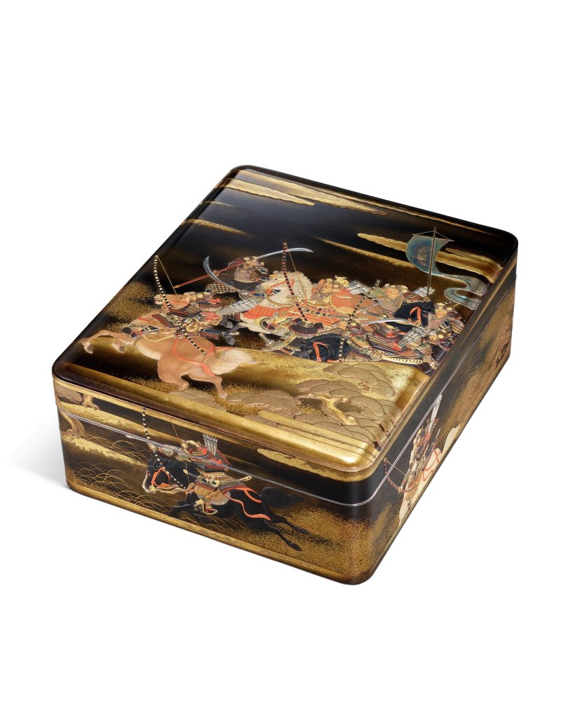 Nishimura Hikobei VIII (1887-1965) and Segawa Shoryu (active early 20th century), A Zohiko lacquer ryoshibako [document box] and suzuribako [writing box] ensuite, Meiji – Showa period, late 19th – early 20th century | 象彦（八代西村彦兵衛）瀬川嘯流　義家奥州征伐蒔絵料紙硯箱　明治～昭和時代　19世紀後半～20世紀前半 - 图3