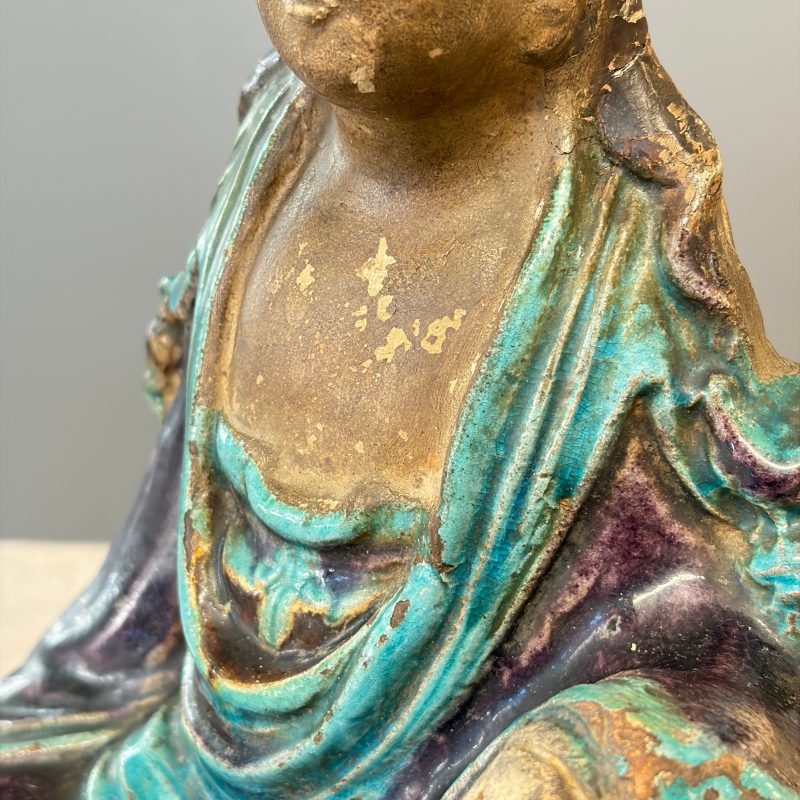A Chinese Fahua-glazed stoneware model of Guanyin - 图15