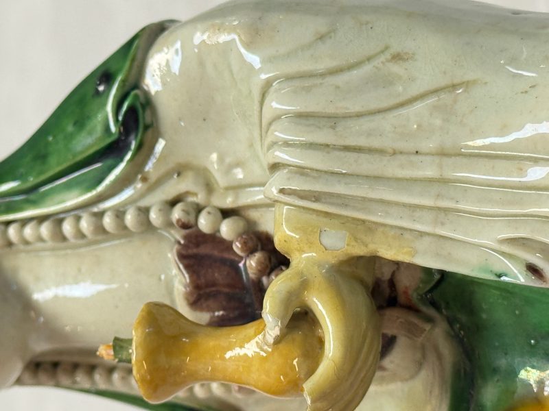 A Chinese famille verte sancai biscuit model of Guanyin - 图14