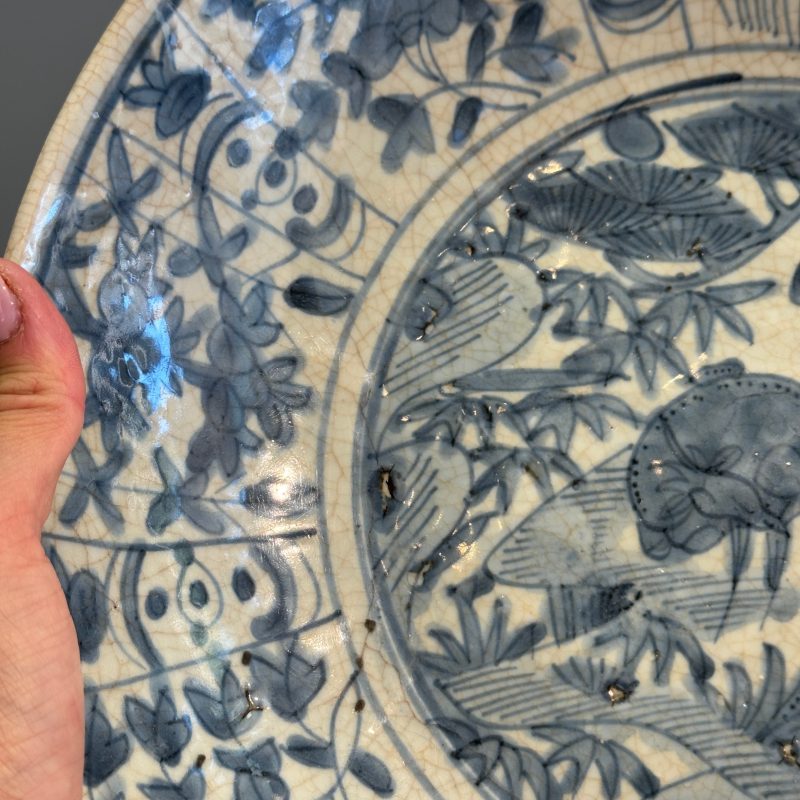 A Chinese blue and white Swatow 'Deer' dish - 图5